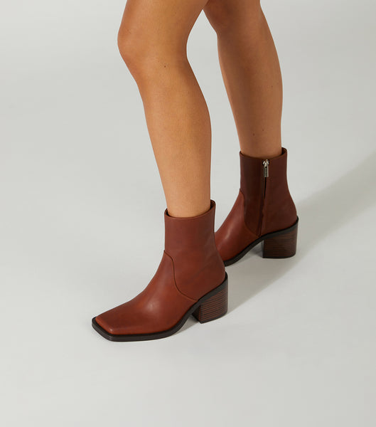 Brown Tony Bianco Prince Cognac 8cm Ankle Boots | BUSSO95566