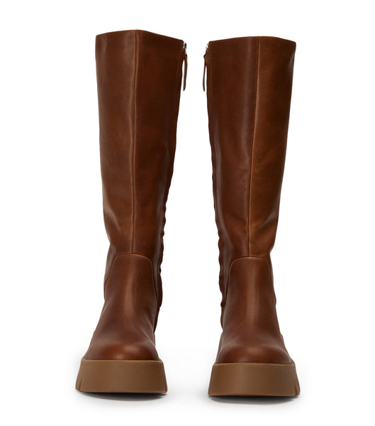 Brown Tony Bianco Rage Cognac 5.5cm Combat Boots | QUSWA44090