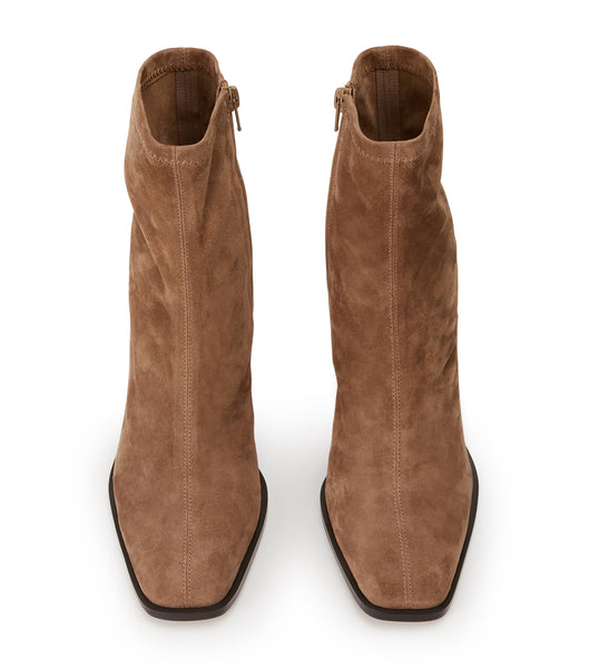 Brown Tony Bianco Rover Saddle Suede 8.5cm Heeled Boots | XUSBH41709