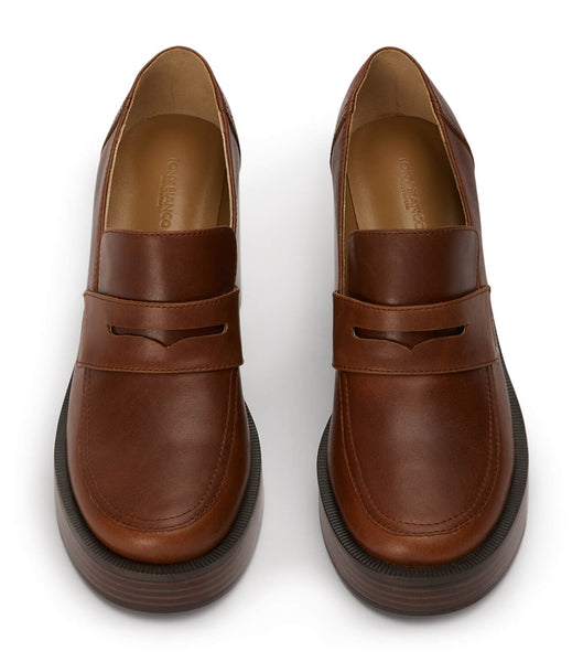 Brown Tony Bianco Taranto Cognac 9cm Loafers | TUSWZ23078