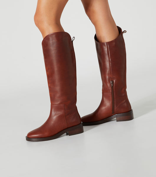 Brown Tony Bianco Tyler Cognac 4cm Mid Calf Boots | USQAV44746