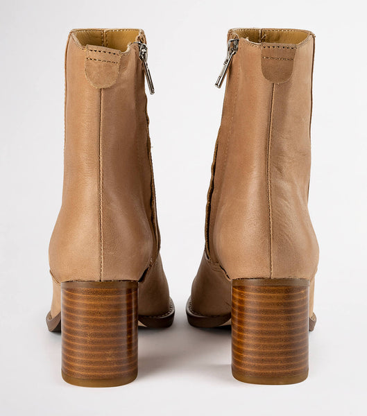 Brown Tony Bianco Westley Caramel Diesel/Choc Wax 6.5cm Heeled Boots | TUSPQ90361