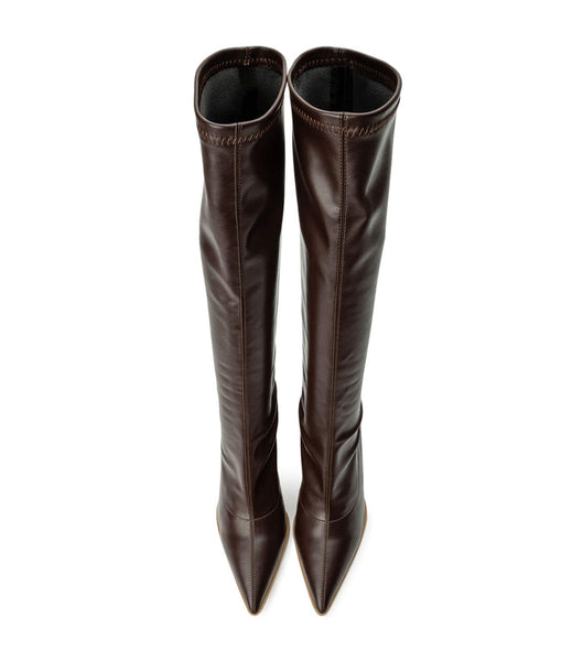 Chocolate Tony Bianco Knight Choc Venezia 9.5cm Mid Calf Boots | BUSSO58330