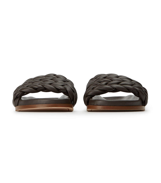 Chocolate Tony Bianco Layton Chocolate Nappa Flat Sandals | DUSVO54410