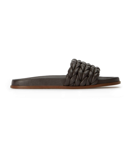 Chocolate Tony Bianco Layton Chocolate Nappa Flat Sandals | DUSVO54410