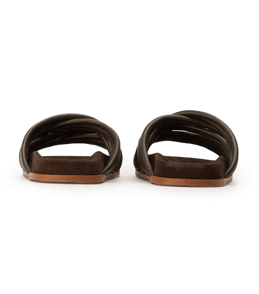 Chocolate Tony Bianco Loki Chocolate Nappa Flat Sandals | ZUSNQ94193