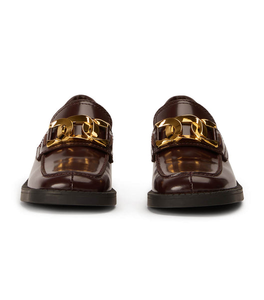 Chocolate Tony Bianco Tia Vino Hi Shine 4cm Loafers | USEAH47606