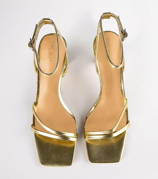 Gold / Metal Tony Bianco Corso Gold Nappa Metallic 8.5cm Low Heels | GUSUC84766