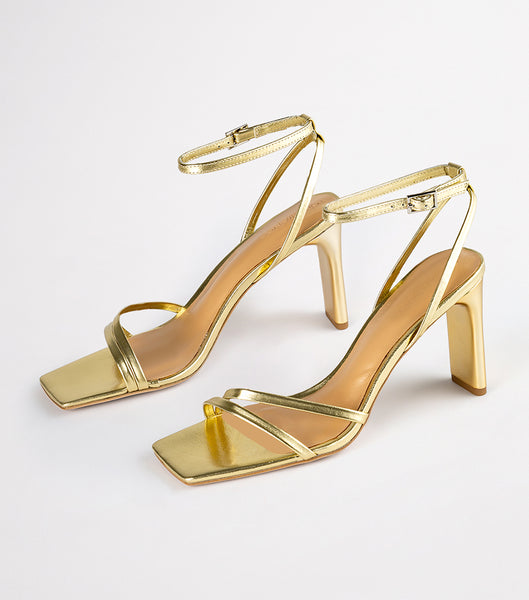 Gold / Metal Tony Bianco Corso Gold Nappa Metallic 8.5cm Low Heels | GUSUC84766