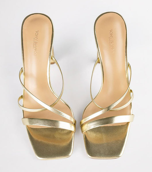 Gold / Metal Tony Bianco Fior Gold Nappa Metallic 11cm Event Heels | GUSUC91856