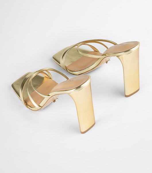 Gold / Metal Tony Bianco Fior Gold Nappa Metallic 11cm Event Heels | GUSUC91856