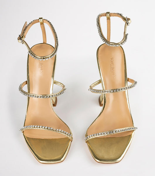 Gold / Metal Tony Bianco Shy Gold Nappa Metallic 10.5cm Stiletto Heels | BUSSO21455