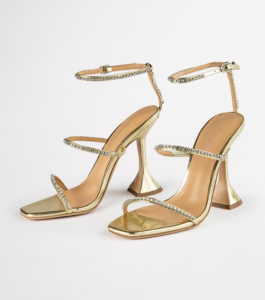 Gold / Metal Tony Bianco Shy Gold Nappa Metallic 10.5cm Stiletto Heels | BUSSO21455