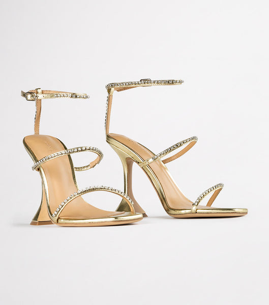 Gold / Metal Tony Bianco Shy Gold Nappa Metallic 10.5cm Stiletto Heels | BUSSO21455