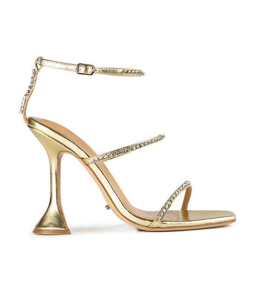 Gold / Metal Tony Bianco Shy Gold Nappa Metallic 10.5cm Bling Heels | USDYB38853