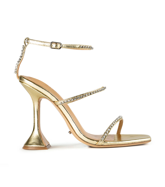 Gold / Metal Tony Bianco Skye Gold Nappa Metallic 10.5cm Strappy Heels | DUSVO72680