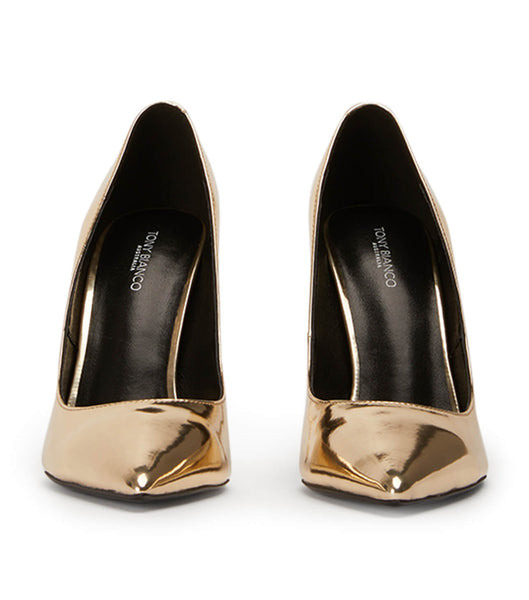 Gold Tony Bianco Anja Gold Shine 10.5cm Court Shoes | USIIZ51184