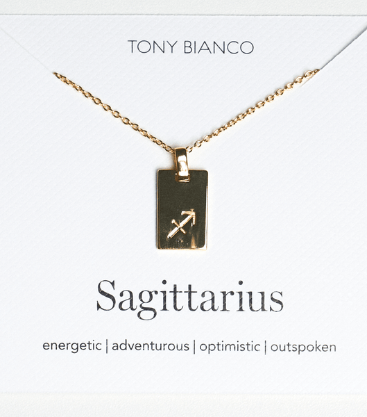 Gold Tony Bianco Gold Sagittarius Zodiac Necklace Accessories | MUSFT80873