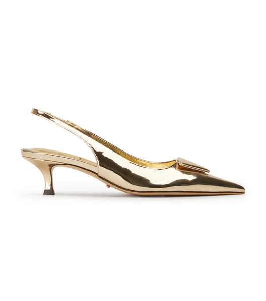 Gold Tony Bianco Kimmy Gold Shine 4.5cm Court Shoes | EUSHC32952