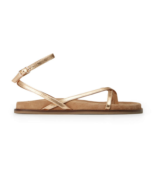 Gold Tony Bianco Lucie Antique Gold Nappa 1.5cm Sandals | USEGJ21054