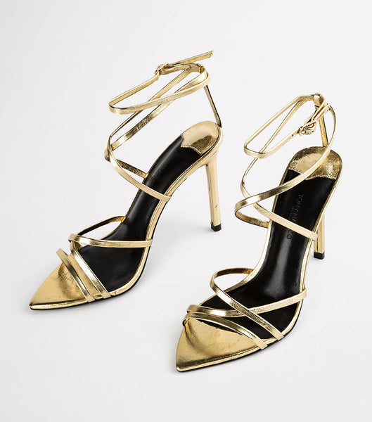 Gold Tony Bianco Marcy Gold Foil 10.5cm Stiletto Heels | USNZX25613