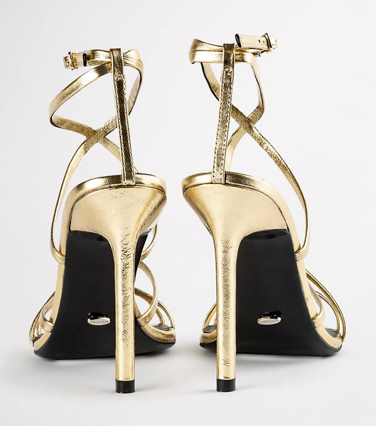 Gold Tony Bianco Marcy Gold Foil 10.5cm Stiletto Heels | USNZX25613