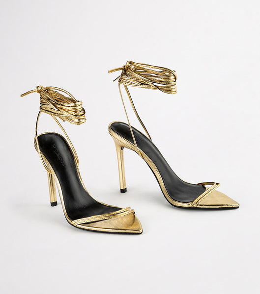 Gold Tony Bianco Millie Gold Foil 10.5cm Stiletto Heels | ZUSMJ36791