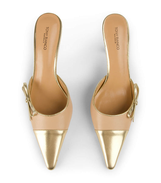 Gold Tony Bianco Shirley Beech/Gold 8cm Court Shoes | USJVR25893