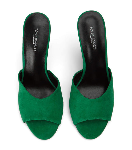 Green Tony Bianco Galaxy Jade Suede 11cm Wedges | QUSWA43465