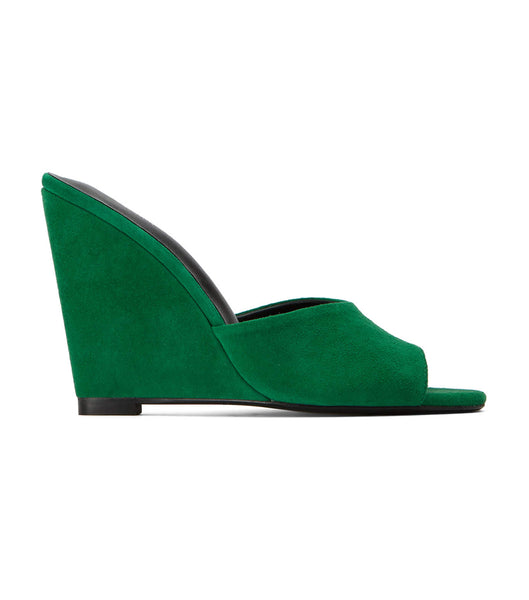 Green Tony Bianco Galaxy Jade Suede 11cm Wedges | QUSWA43465