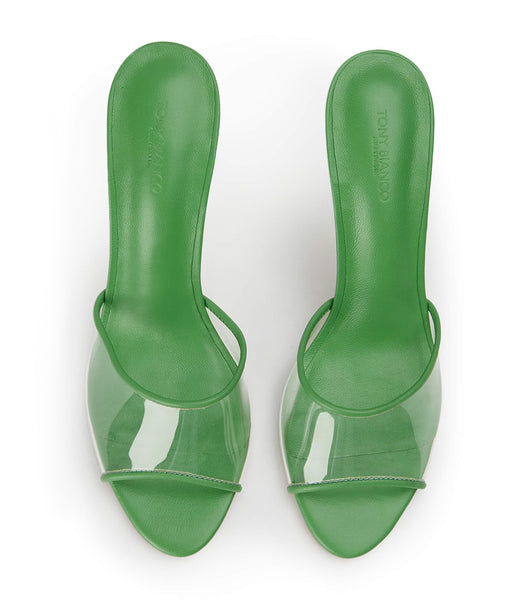 Green Tony Bianco Riana Clear Vinylite/Acid Green 9.5cm Stiletto Heels | UUSND30060