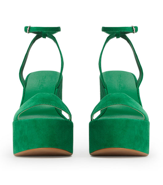 Green Tony Bianco Vesna Jade Suede 13cm Platform Shoes | SUSNY68326