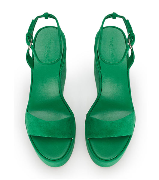 Green Tony Bianco Vesna Jade Suede 13cm Platform Shoes | SUSNY68326