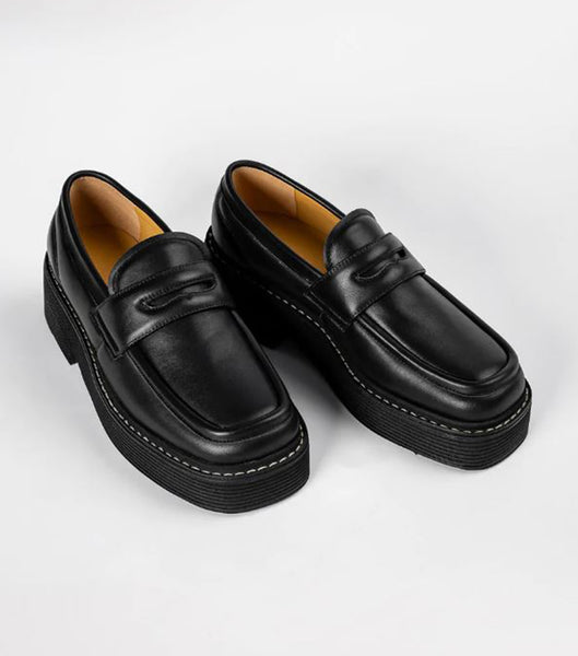 Grey / Black Tony Bianco Granite Black Nappa 5cm Loafers | ZUSMJ71725