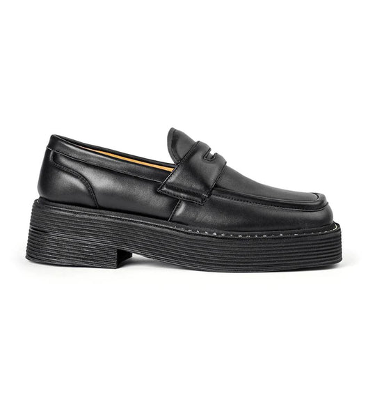 Grey / Black Tony Bianco Granite Black Nappa 5cm Loafers | ZUSMJ71725