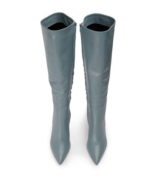 Grey Tony Bianco Apollo Steel Nappa 10.5cm Knee High Boots | DUSVO86439