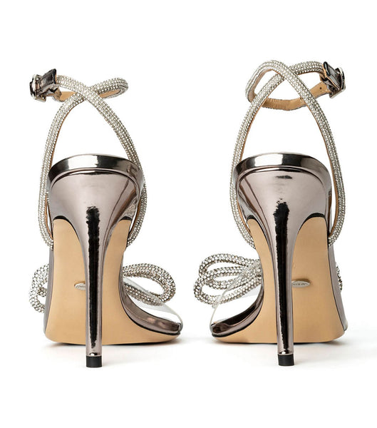 Grey Tony Bianco Franz Gunmetal Shine 10.5cm Strappy Heels | USNZX35536