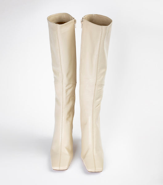 Light Yellow Tony Bianco Fantasy Vanilla Nappa 8cm Mid Calf Boots | USCIF39468