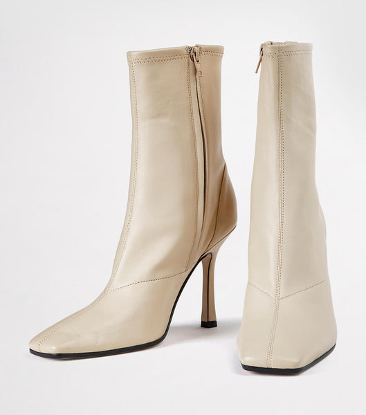 Light Yellow Tony Bianco Halsey Vanilla Nappa 10.5cm Stiletto Boots | AUSDF50481