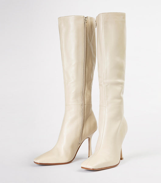 Light Yellow Tony Bianco Havana Vanilla Nappa 10.5cm Heeled Boots | FUSHY51169