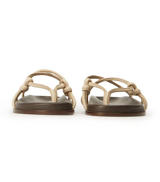 Light Yellow Tony Bianco Luelle Vanilla Nappa Flat Sandals | EUSVG14062