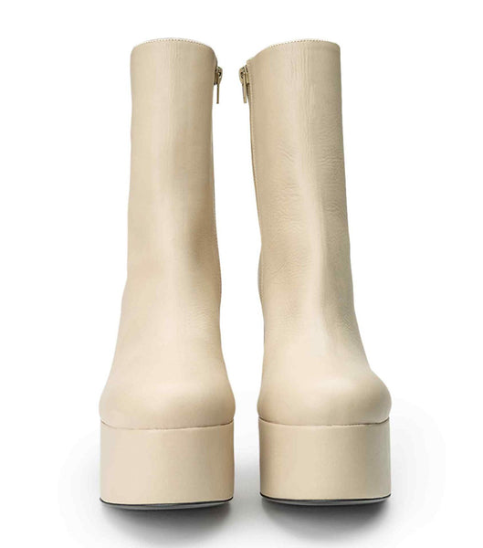 Light Yellow Tony Bianco Tyra Vanilla Venice 12cm Platform Boots | DUSKV70014