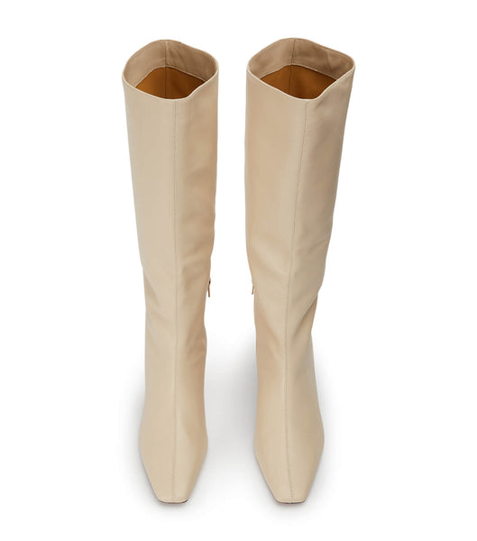 Light Yellow Tony Bianco Vixon Vanilla Nappa 5cm Knee High Boots | USNZX49793