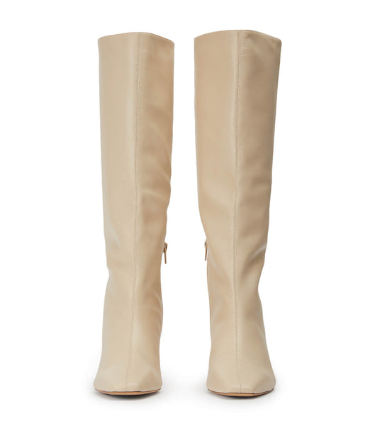 Light Yellow Tony Bianco Vixon Vanilla Nappa 5cm Knee High Boots | USNZX49793