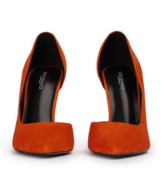 Orange Tony Bianco Alyx Aperol Suede 10.5cm Event Heels | TUSPQ90001