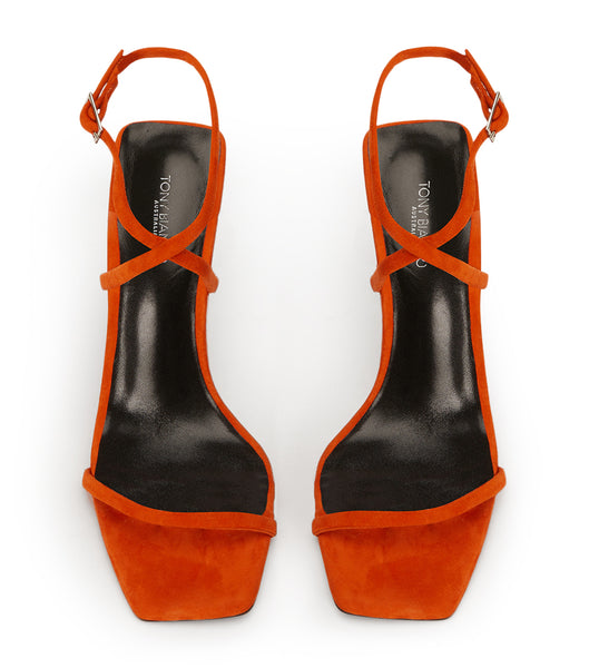 Orange Tony Bianco Naxos Aperol Suede 10.5cm Stiletto Heels | FUSHY18308