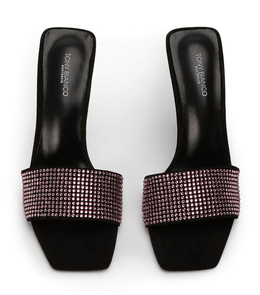 Pink / Black Tony Bianco Naomi Pink Crystal/Black Suede 10.5cm Stiletto Heels | AUSWC23831