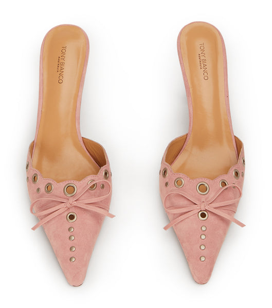 Pink Tony Bianco Shae Blossom Suede 8cm Low Heels | ZUSNQ84557