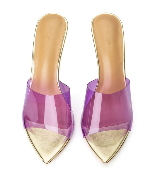 Purple / Gold Tony Bianco Mylo Purple Vinylite/Gold 10.5cm Event Heels | USZDE51580