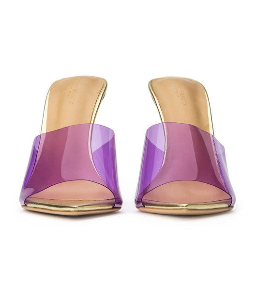 Purple / Gold Tony Bianco Mylo Purple Vinylite/Gold 10.5cm Event Heels | USZDE51580